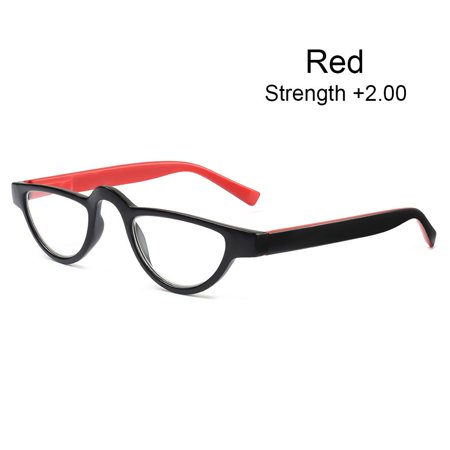 +0~+3.5 Portable Vision Care Diopter +0~+3.5 Women&Men HD Gradient Presbyopic Eyeglasses Hyperopia Glasses Cat Eye Reading Glasses Magnifying Eyewear RED STRENGTH +2.00