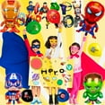 thumbnail image 2 of Superhero Birthday Decorations, 115Pcs Avengers Birthday Decorations & Tableware - Plates Napkins Tablecloth Balloons Banner Etc Party Supplies, 2 of 7