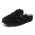 thumbnail image 2 of Slippers for Women,Slipper French Style Winter Warmth On Shoes With Thick Sole Non Indoor And Outdoor Loafers,Womens Slippers,Black,5.5, 2 of 8