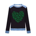 thumbnail image 5 of POTETI St Patricks Day Shirts Womens Clover Long Sleeve Crew Neck T-shirts Tops, 5 of 5