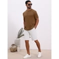 thumbnail image 2 of DARING DIVA Men's Waffle Short Sleeve Crew Neck Solid Knitted T-Shirt XL Brown, 2 of 7