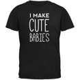 thumbnail image 1 of Fête des Pères Je Fais des Bébés Mignons Noir Adulte T-Shirt, 1 of 1