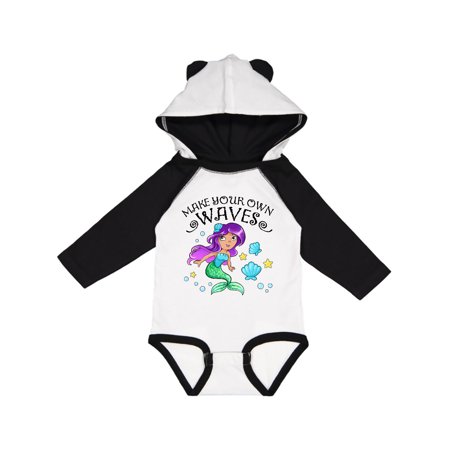 

Inktastic Make Your Own Waves Mermaid with Seashells Gift Baby Boy or Baby Girl Long Sleeve Bodysuit