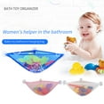 thumbnail image 3 of JUMNUYCUH Bath Toy Holder Corner, Kids Bath Toy Net for Tub, Bathtub Holder Basket, Storage Bin Hammock Organizer, Shower Caddy Hanging Mesh Bag, Baby Bathroom Storage with 3 Suction Cups, White, 3 of 8