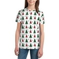 thumbnail image 3 of Wukai Buffalo Plaid Christmas Trees Youth Unisex Short Sleeve T-Shirt for Boys, Girls, Teens, and Kids-Large, 3 of 7