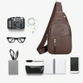 thumbnail image 6 of HBBKVI PU Leather Chest Bag Chest Bag Fabric Material Crossbody Bag Sports Chest Bag Portable Multi Pocket Storage, 6 of 6