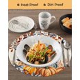 thumbnail image 3 of 15 Inch Round Placemats Set of 4, Orange Blue Fall Non Slip Heat Insulation PP Table Mats, Retro Thanksgiving Pumpkins Botanical Washable Place Mats for Kitchen Dining Party Table Decor, 3 of 7