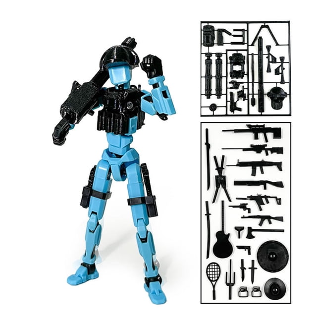 3D Printed Toys,Articulated Action Figure with 30+ Accessories, Customizable Red Poseable Model Kit for DIY, Photography & Animation Projects