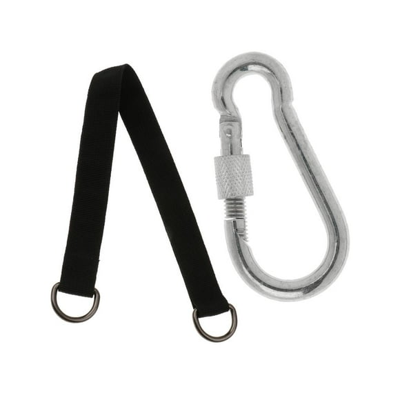 Swing Hanging Strap - Adjustable Nylon Strap with D Type Carabiner - Perfect for Hammocks Chair Swing Seats Tire Swings Saucers -Heavy Duty Black