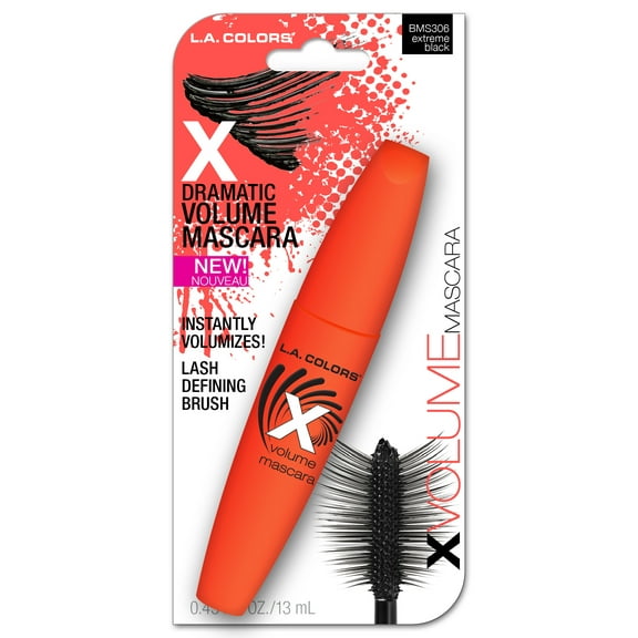 L.A. COLORS X Dramatic Volumizing & Lash Defining Maximizing Mascara, Black, 0.43 fl oz
