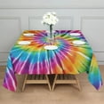 thumbnail image 3 of Colorful Rainbow Tie Dye Spiral Pattern Square Tablecloth,Waterproof Square Table Cover,Wipeable Spillproof Washable Table Cover for Home Kitchen Party Decor 42"X42"(107x107cm), 3 of 6