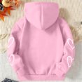 thumbnail image 5 of NAISIBABY Girls' Zip-Up Hoodie, Heart Print Long Sleeve Loose Fit Causal Sweatshirt Size 4T, 5 of 6