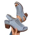 thumbnail image 3 of Dvprdro Womens Solid Casual Style Sandals Open Toe High-top Hollow Out Low Heel Soft Nonskid Multi-Color Daily Outdoor Wear, 3 of 5