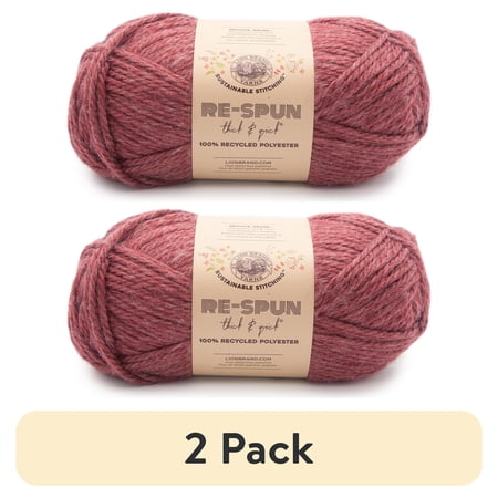 (2 pack) Lion Brand Yarn Re spun T&Q Dk Cherry 843-114S Recycled Super Bulky 223yd 12oz Yarn
