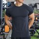 thumbnail image 1 of Blusas y camisas de manga corta y cuello redondo para hombre. Blusas casuales de verano para hombre, de manga corta, de color liso, con cuello redondo, para fitness. Blusas de poliéster para hombre., 1 of 5