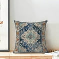 thumbnail image 3 of Boho Pillow Covers 18x18 Set of 2, Navy Blue Persian Carpet Boho Throw Pillow Covers Linen Farmhouse Vintage Monaco Rug Decor Cushion Case Boho Home Decor for Couch Sofa Outdoor, 3 of 6