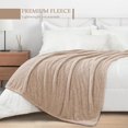 thumbnail image 4 of czcpp-Fleece Blankets Queen Size, Soft Warm and Fuzzy Blanket for Bed, Suitable for All Seasons, 90x90 Inches, Camel, 4 of 4