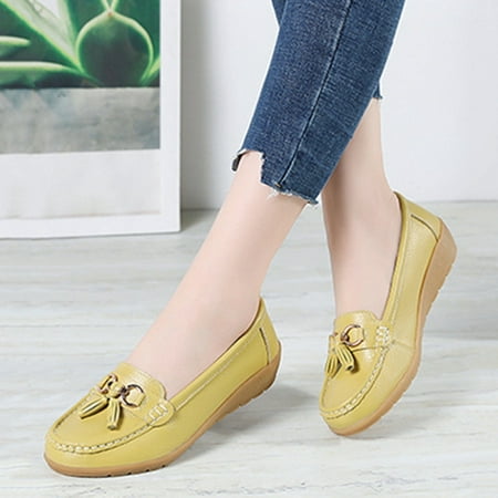 

Moccasin Flat Shoes For Women Soft Sole Casual Sandal Leather Breathable Comfortable Shoes