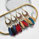 thumbnail image 3 of Pendientes de plumas de moda lunar, joyería 2 piezas, 3 of 5