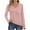 Pink, variant on AherBiu Long Sleeve Tops for Women V Neck Comfy Fitted T Shirts Casual Basic Top Tees with Pocket