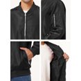 thumbnail image 5 of Cortavientos para hombre, corte slim, ligero, de manga larga, con cremallera, chaqueta bomber Negro S Unique Bargains Chaqueta, 5 of 5