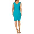 thumbnail image 4 of Alex Evenings Women's Slimming Short Ruched Dress with Ruffle (Petite and Regular), Turquoise, 16, 4 of 4