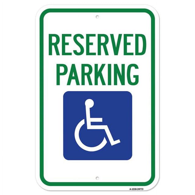 SignMission A-1218-24773 Panneau en Aluminium 12 x 18 Po - Parc de Stationnement Réservé avec Symbole pour Handicapés