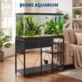 thumbnail image 2 of Fish Tank Stand for 55-75 Gallon Aquariums with Power Outlet - 3-Tier Storage Shelf for Aquarium/Turtle/Reptile Terrarium - 49.2 x 17.7 in Top - Black, 2 of 8