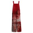 thumbnail image 3 of WTOBBY Women's Halloween Printed Cotton Jumpsuit, Sleeveless Casual Design with Loose Fit for Breathability, Perfect for Comfortable Everyday Wear,Watermelon RedS, 3 of 5