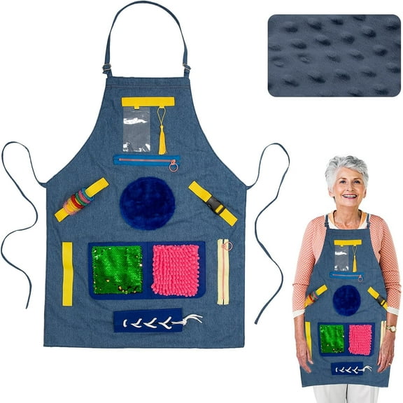 Numjaw Fidget Apron for Elderly, Fidget Blanket for Dementia, Gift and Activities for Seniors with Alzheimers or Dementia, Sensory Fidget Toys
