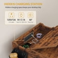 thumbnail image 4 of Hzuaneri 24.6'' Dog Crate Furniture with Flip-Top Storage, Pet End Table with Charging Station, Wooden Dog Kennel for Small Dogs, Rustic Brown, 4 of 7