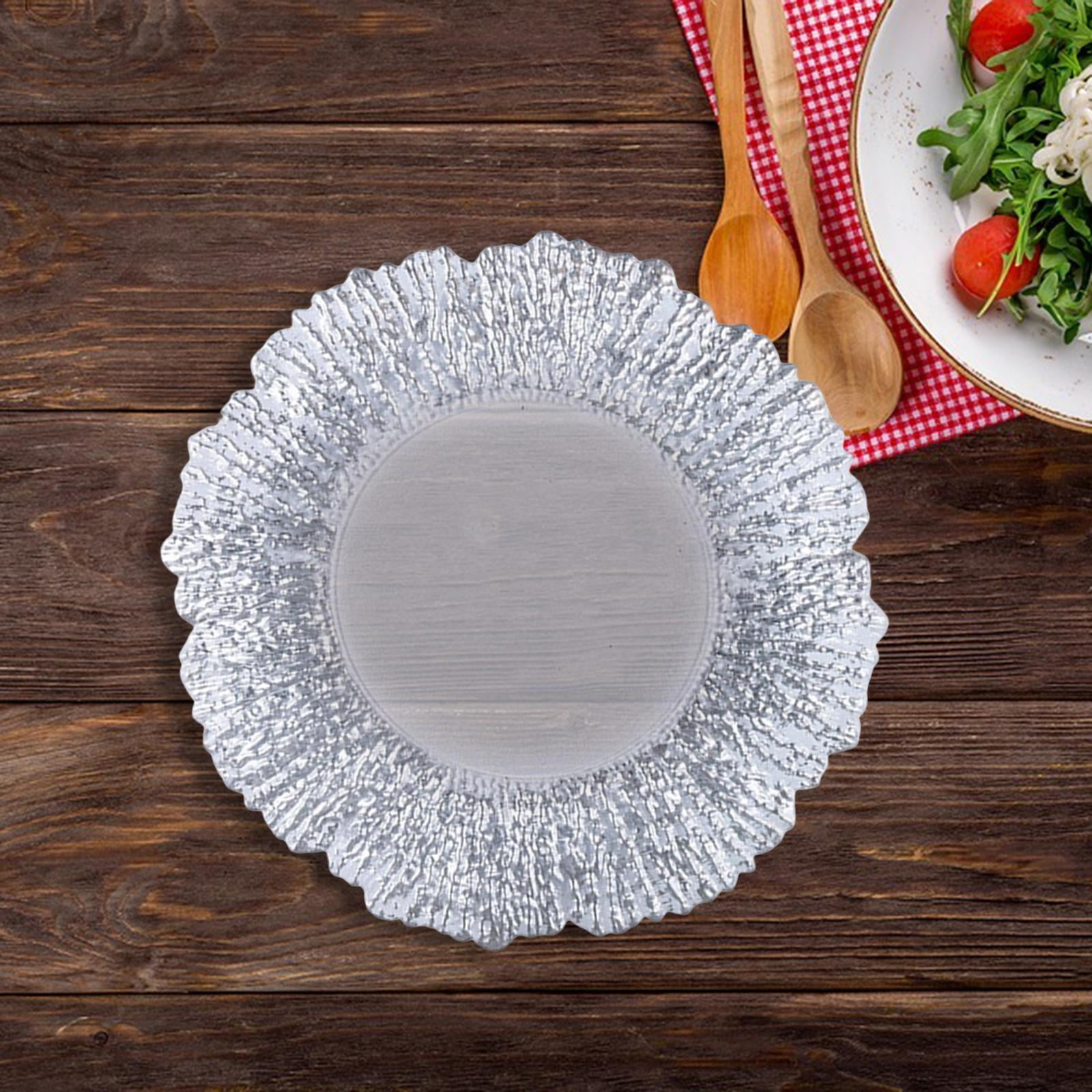 Foils Decorative Glass Round Dish Serving Tray Bakeware Decorations