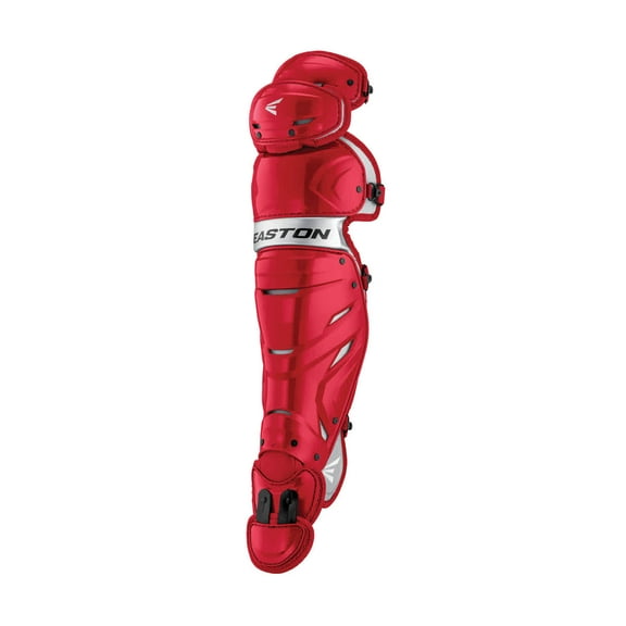 Easton Elite X Baseball Intermediate Leg Guards | Red | Intermediate