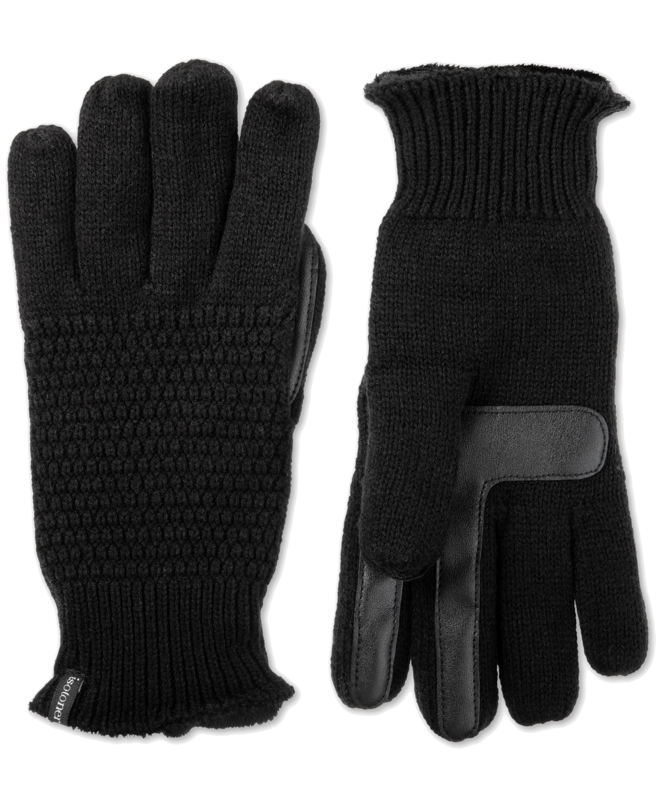 Isotoner Signature Women’s Textured Touchscreen Gloves (Black,one size