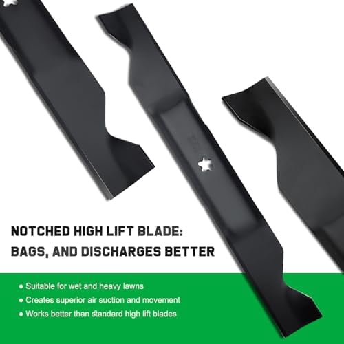 YTH22V46 46 inch Mower Blades for Hus qvarna Craftsman Poulan 405380 532405380 Z246 YTH20K46 YTH21K46 YTH22K46 YTA22V46 RZ4623 YT3000 46'' Deck Lawn Mower(High Lift)