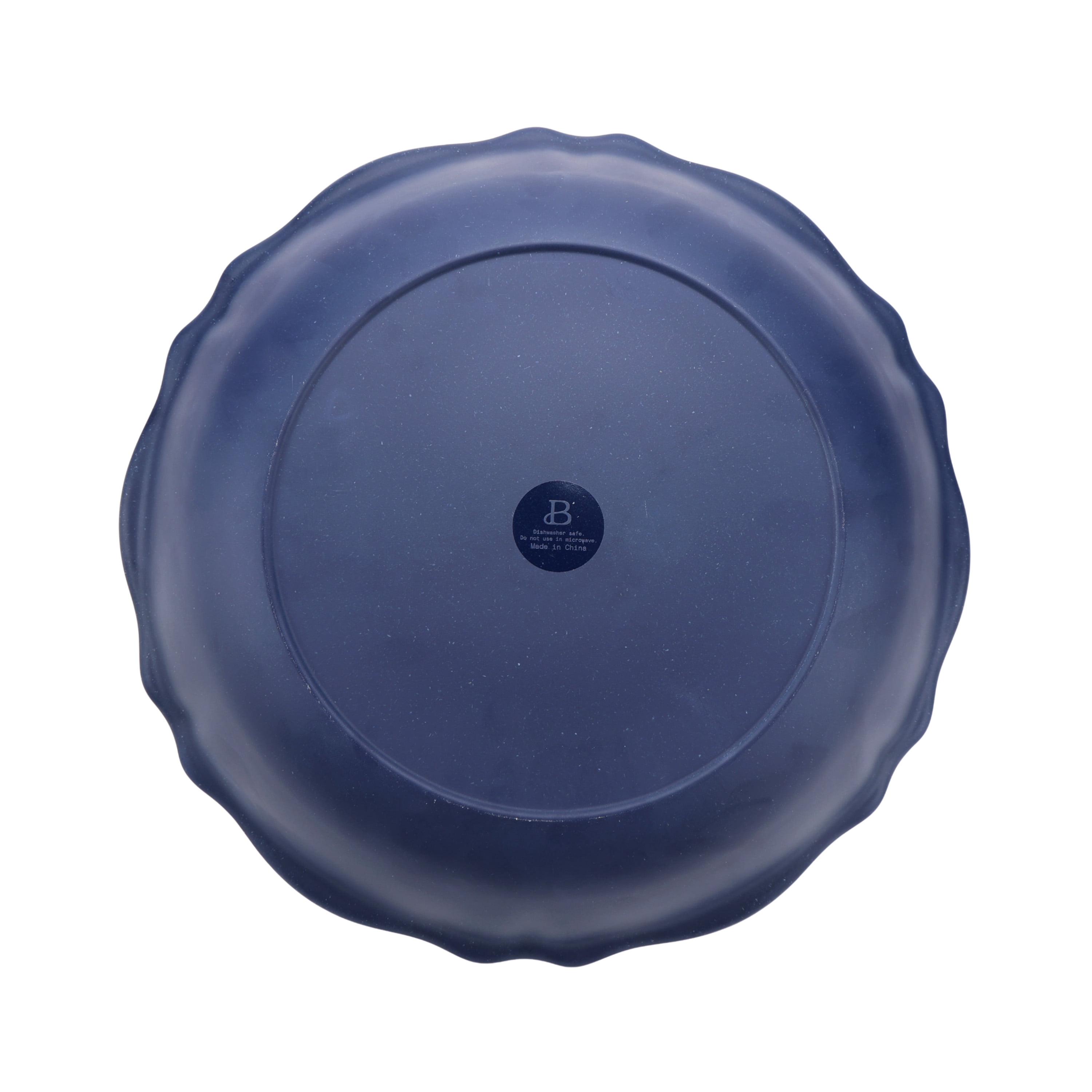 Beautiful by Drew Barrymore Round Serve Bowl, Bamboo Melamine Sardine Pattern, 14 in x 2.7 in