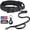 Black-SET, variant on WAAYEEPAL Heavy Duty Nylon Dog Collar, Adjustable Training Collar with Control Handle, Sturdy Metal Buckle and AirTag Holder for Medium and Large Dogs (M, Black)