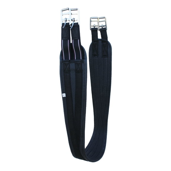 54" English Riding Black Neoprene Nylon Webbed Double Elastic Girth 97142-54