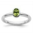 thumbnail image 4 of Auriga Fine Jewelry 925 Sterling Silver Oval Peridot Ring for Women Size 8, 4 of 6