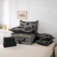 thumbnail image 6 of jejeloiu Glitter Print Black Cat 7pcs Bedding Comforter Set For Kids,Gold Cute Stars Print Queen Bedding Sets For Girls,Reversible, 6 of 7