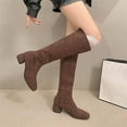 thumbnail image 2 of Dasayo Wide Width Women's Boots Mid-Calf Dress Bronze Square Toe Fall Fashion Boots Women Shoes 36, 2 of 9