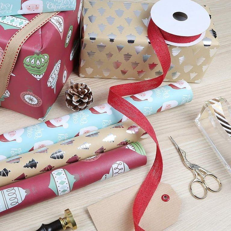 ORFOFE 2 Sheets Glitter wrap wrapping paper christmaswrapping paper kraft  paper wrapping paper santa wrapping paper from north pole metallic wrapping  paper floral paper ordinary : : Home