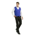 thumbnail image 4 of 5 Packs Unisex Waiter Uniform Vest Bartender Waitress Botton Workwear with Pockets for Men Women-Blue-S, 4 of 6
