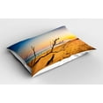 thumbnail image 2 of Ambesonne Scenery Pillow Sham 2 Pack, Sunrise at a Sea Shore, 26"x20", Blue and Sand Brown, 2 of 3