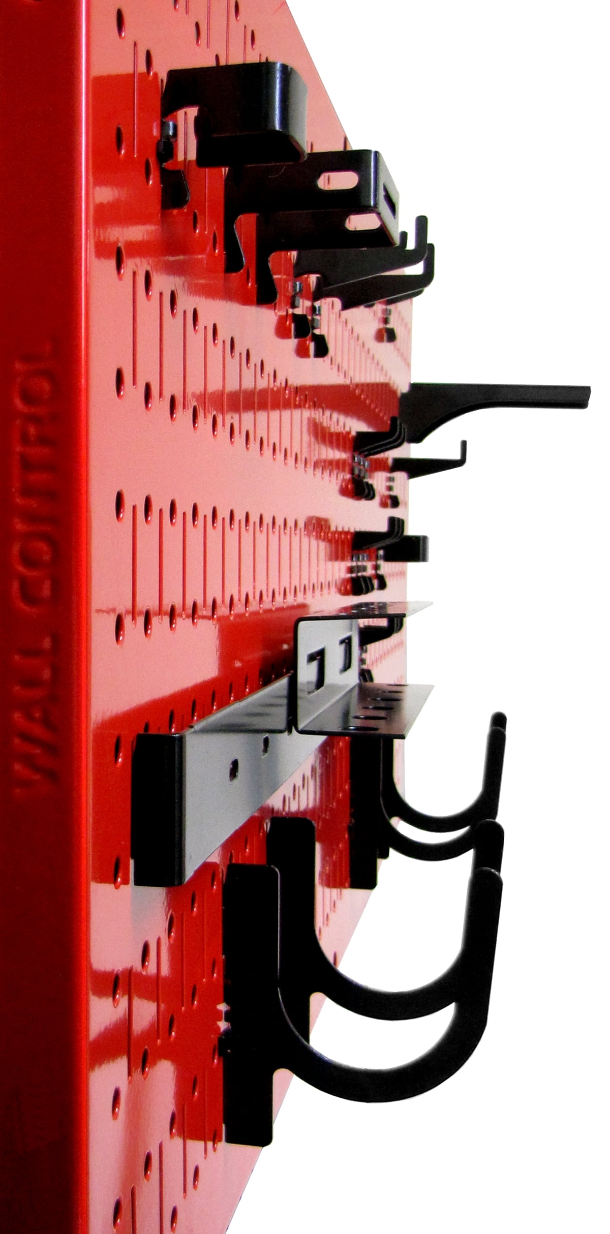 Wall Control 8 In. H X 64 In. W Garage Tool Storage Lawn And Garden Tool Organization Rack With Red Metal Pegboard And Black Hook Set GWS-0864-RB - The Home Depot - View #7