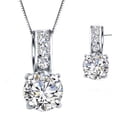 thumbnail image 3 of Sterling Silver Cubic Zircon European-Style Necklace Earring Jewelry Set SS-113, 3 of 3