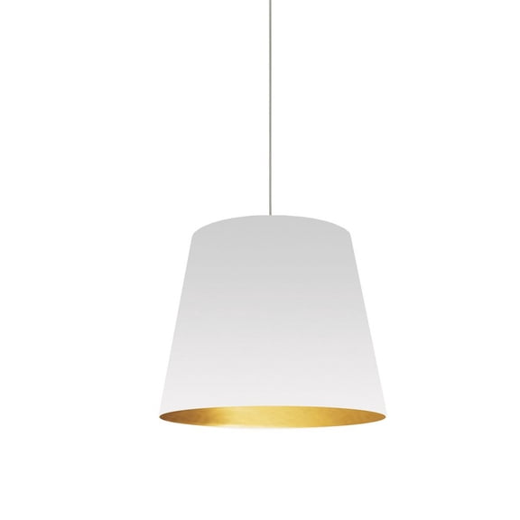 OD-S-692 Dainolite Oversized Drum - One Light Small Pendant-Matte White Finish-White/Gold Shade Color -Traditional Installation
