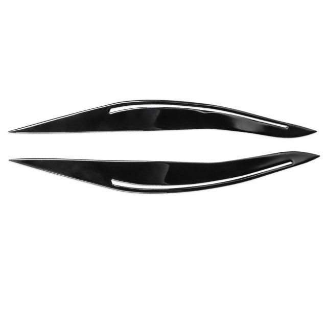 Embellecedor de cejas para faro delantero de coche, par de faros delanteros, cubierta de tapa de ojo, embellecedor negro brillante, pegatinas de repuesto para faros de cejas