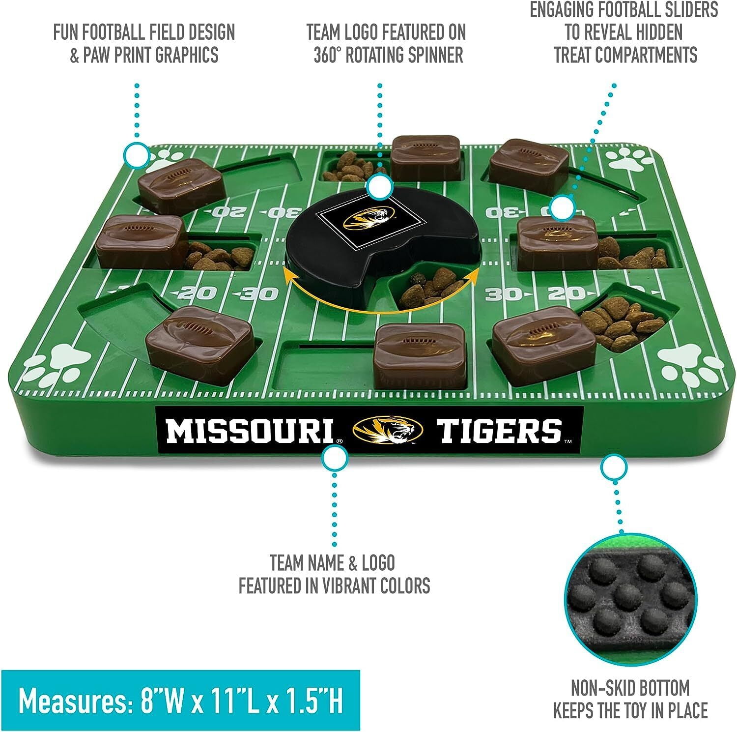 Pets First NCAA Missouri Tigers Puzzle Toy, Puzzle Treat Dog Toy, Interactive Dog Treat Toy, Dog Puzzle Feeding Slow Toy