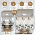 thumbnail image 5 of Retro Mallow Flowers Window Privacy Film, Spring Floral Butterfly Elegant Static Cling UV Sun Blocking Heat Control Window Tint Day and Night, Non-Adhesive One Way Windows Privacy Cover 17.7''x39.3'', 5 of 7